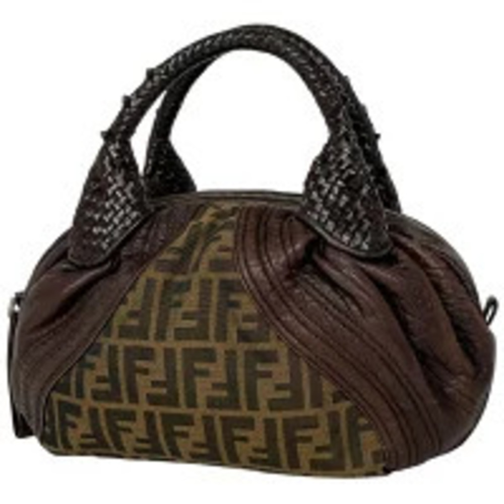Fendi Zucca Spy Bag Handbag Canvas Brown
